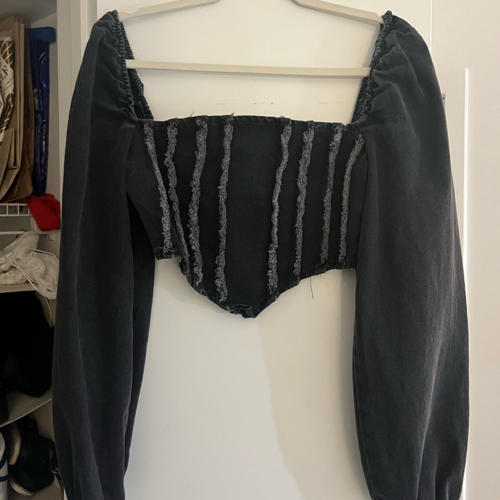 Nastygal Denim Corset Top